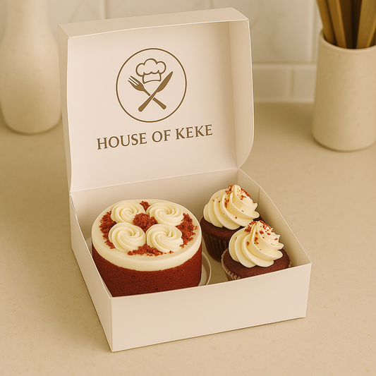 Red velvet Duo - Bento Cake + Cupcake Set
