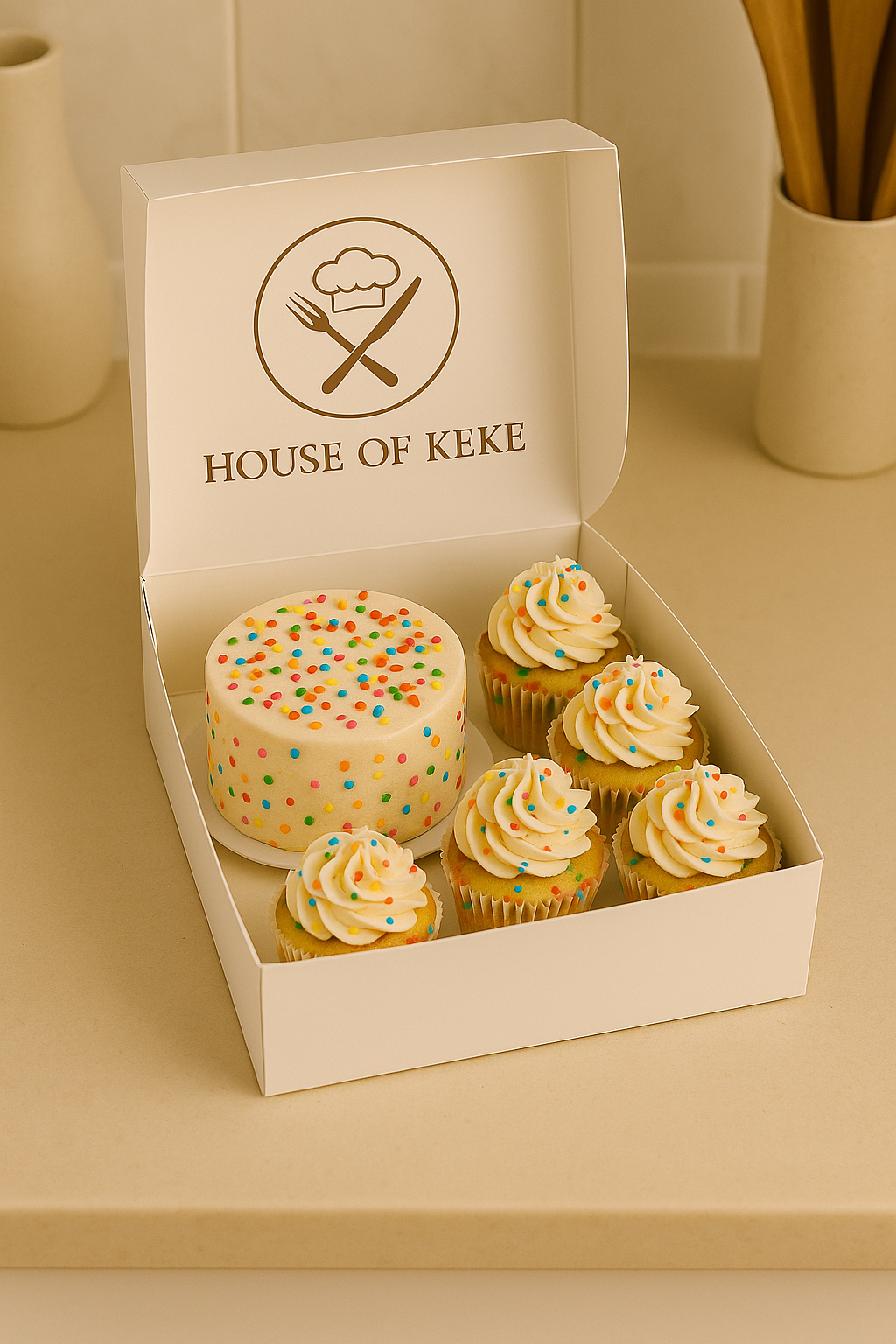 Funfetti Vanilla Duo - Bento Cake & Cupcakes