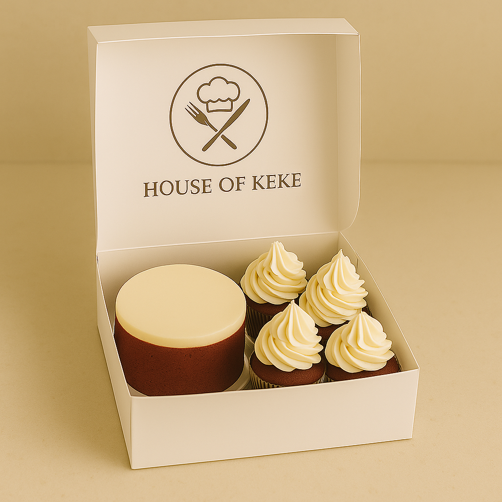 Red velvet Duo - Bento Cake + Cupcake Set