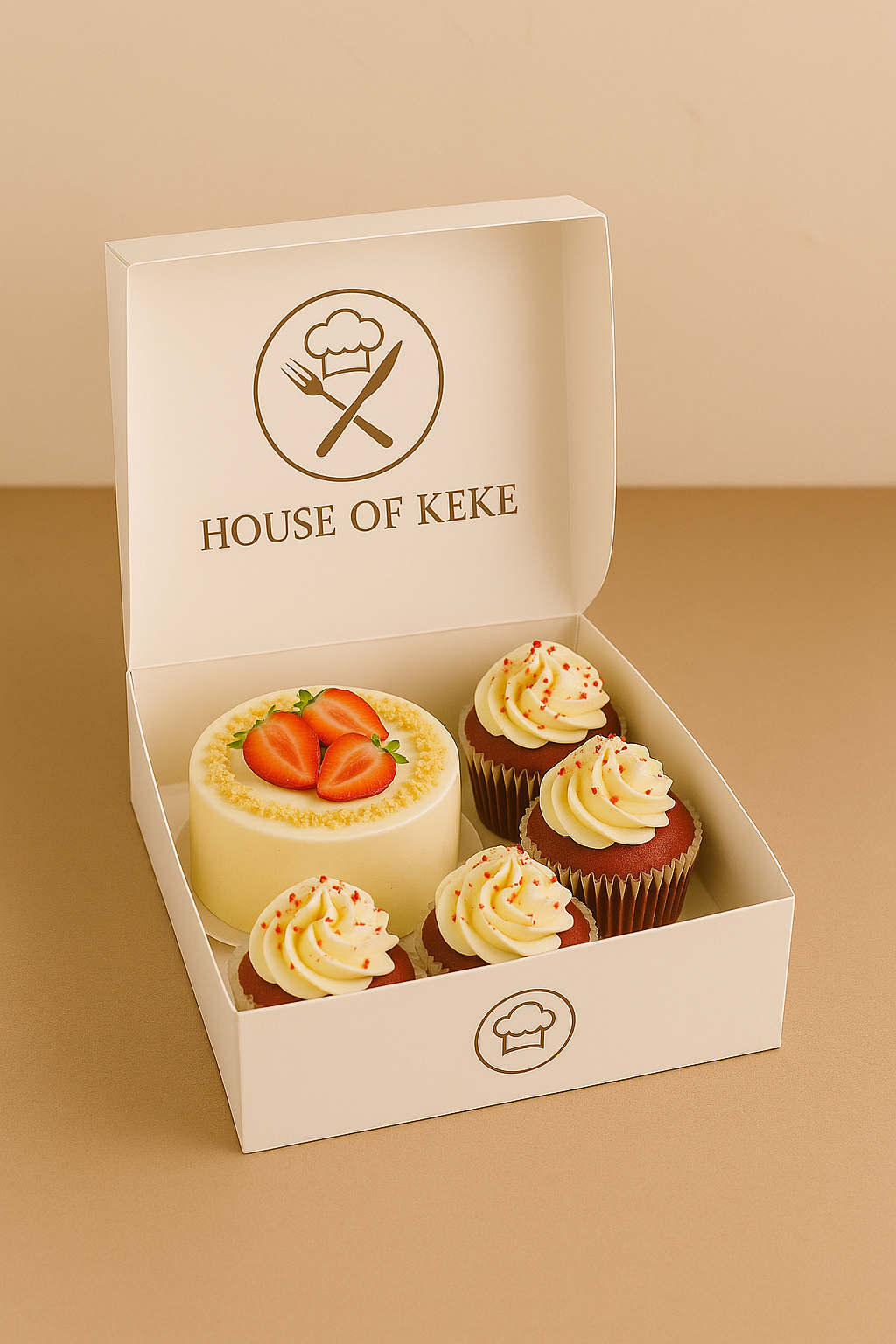 Strawberry Shortcake Duo - Bento cake & cupcakes